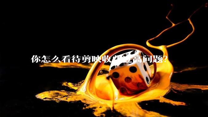 你怎么看待剪映收费过高问题？